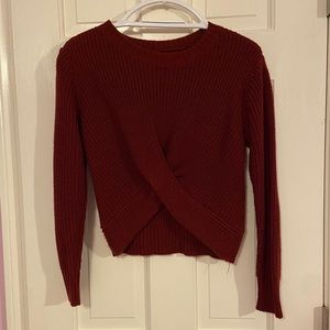 Cropped burgundy sweater
